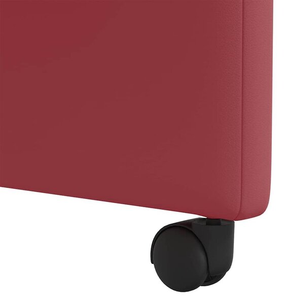 VidaXL Étkező Székek kerekekkel 2 pcs bordó 57 x 66 x 94 cm Műbőr