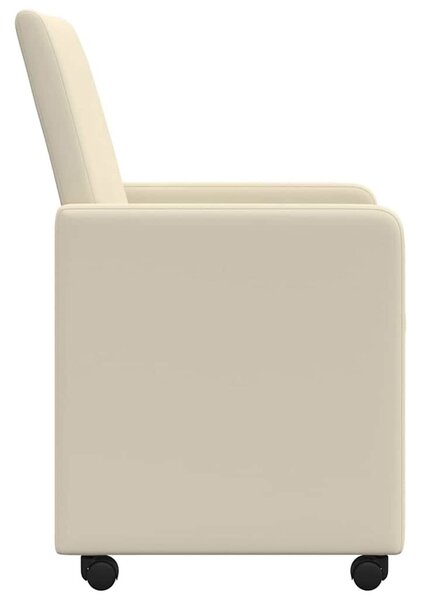 VidaXL Étkező Székek kerekekkel 2 pcs Krém 57 x 66 x 94 cm Műbőr