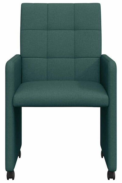 VidaXL Étkező Székek kerekekkel 2 pcs Sötétzöld 58 x 65 x 94 cm szövet