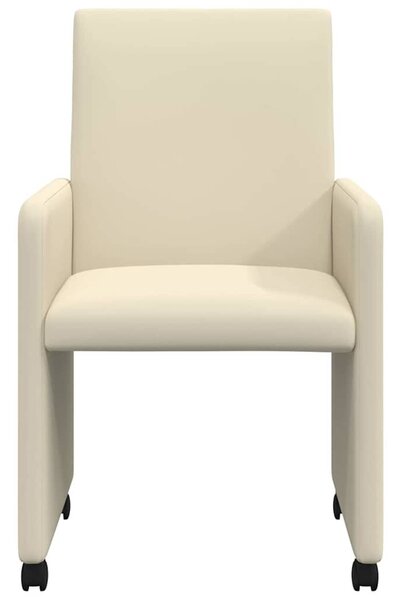 VidaXL Étkező Székek kerekekkel 2 pcs Krém 57 x 66 x 94 cm Műbőr
