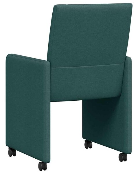 VidaXL Étkező Székek kerekekkel 2 pcs Sötétzöld 58 x 65 x 94 cm szövet