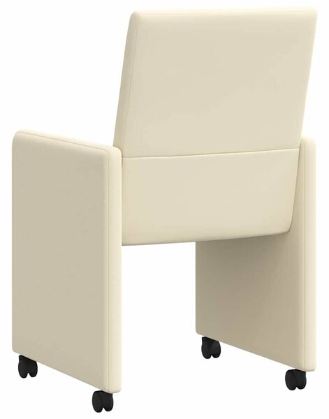 VidaXL Étkező Székek kerekekkel 2 pcs Krém 57 x 66 x 94 cm Műbőr