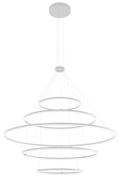 ORBIT LED csillár, 60+100+150+100+60cm, fehér, TRIAC