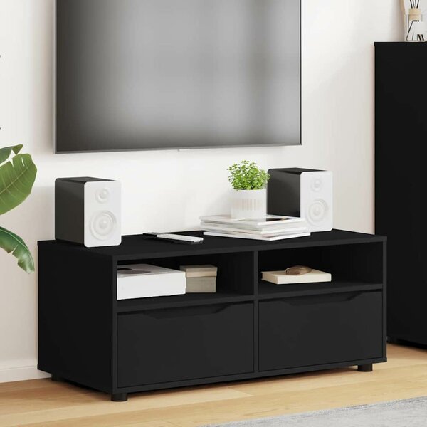 VidaXL TV szekrény fiókkal Fekete 100 x 48 x 43 cm Faanyag