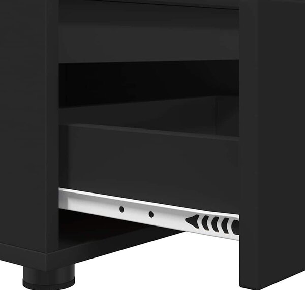 VidaXL TV szekrény fiókkal Fekete 100 x 48 x 43 cm Faanyag