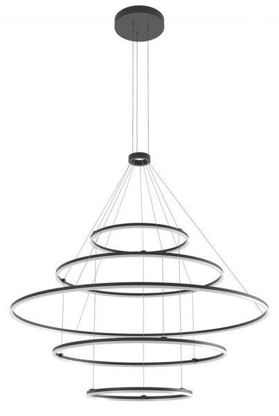 ORBIT LED csillár, fekete, 60+100+150+100+60cm - DALI