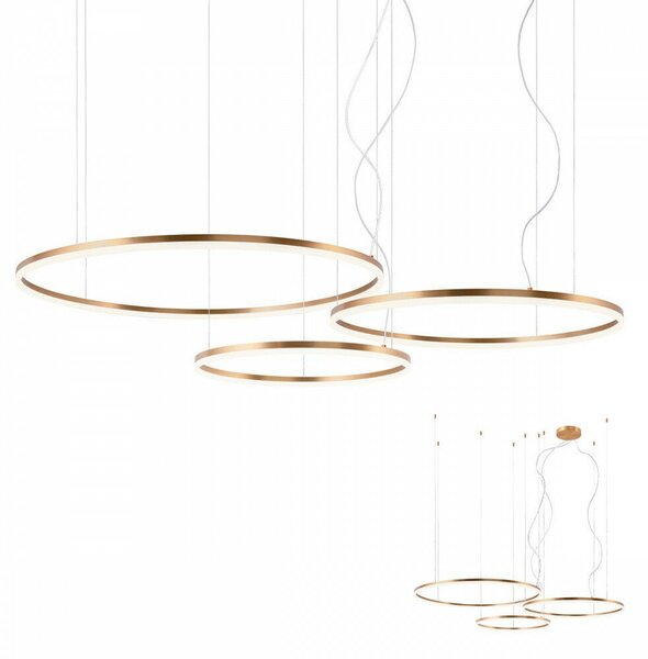 LED csillár 3 bronz színű világító gyűrűvel, ORBIT, TRIAC