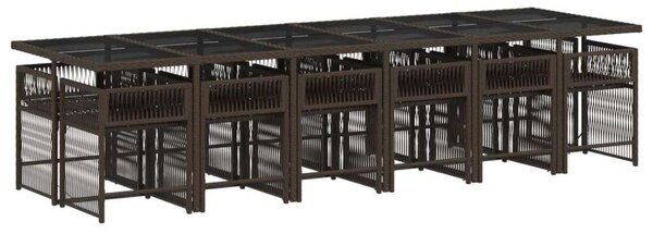 VidaXL 13 részes barna polyrattan kerti ülőgarnitúra párnákkal