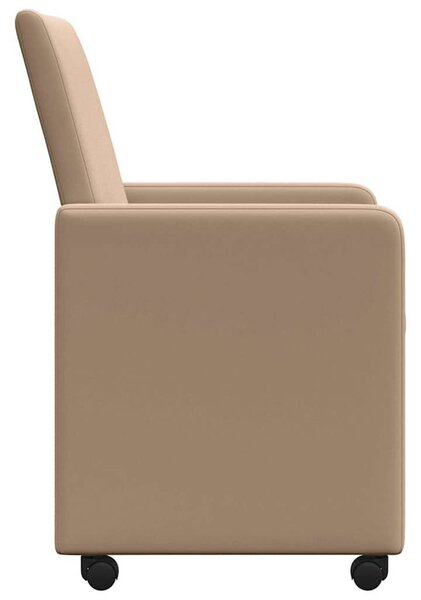 VidaXL Étkező Székek kerekekkel 2 pcs Cappuccino 57 x 66 x 94 cm Műbőr