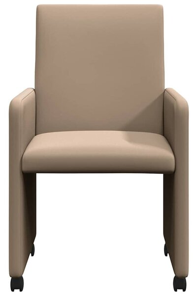 VidaXL Étkező Székek kerekekkel 2 pcs Cappuccino 57 x 66 x 94 cm Műbőr