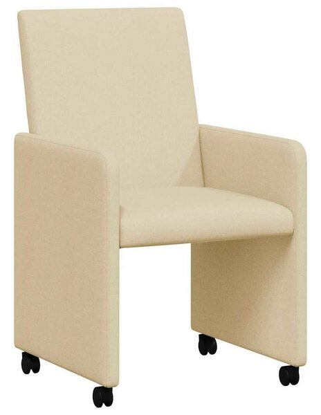 VidaXL Étkező Székek kerekekkel 2 pcs Krém 57 x 66 x 94 cm szövet