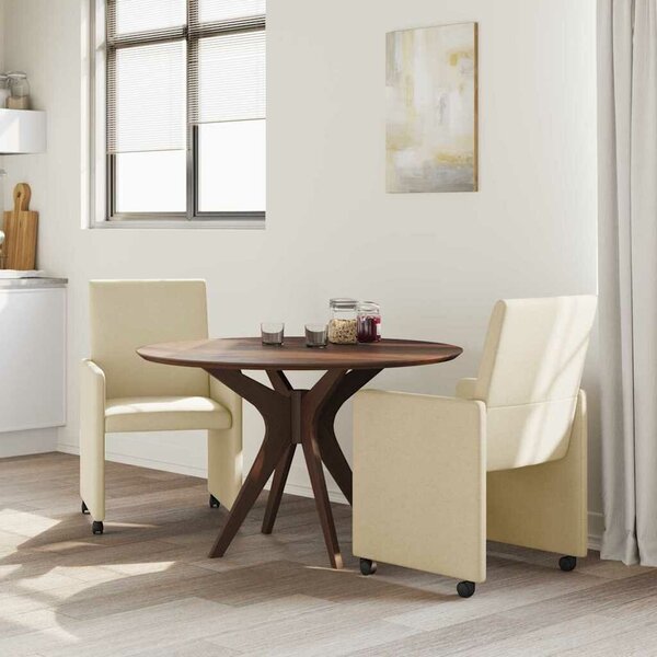 VidaXL Étkező Székek kerekekkel 2 pcs Krém 57 x 66 x 94 cm szövet
