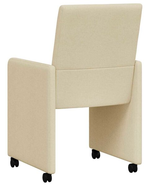 VidaXL Étkező Székek kerekekkel 2 pcs Krém 57 x 66 x 94 cm szövet