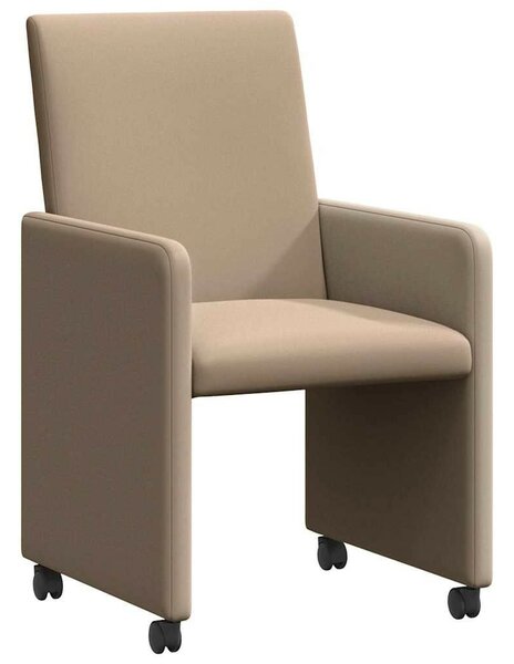 VidaXL Étkező Székek kerekekkel 2 pcs Cappuccino 57 x 66 x 94 cm Műbőr