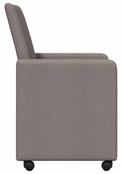 VidaXL Étkező Székek kerekekkel 2 pcs Tópszínű 57 x 66 x 94 cm szövet