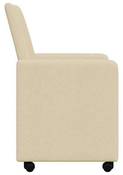 VidaXL Étkező Székek kerekekkel 2 pcs Krém 57 x 66 x 94 cm szövet