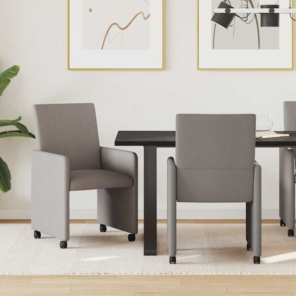VidaXL Étkező Székek kerekekkel 2 pcs Tópszínű 57 x 66 x 94 cm szövet