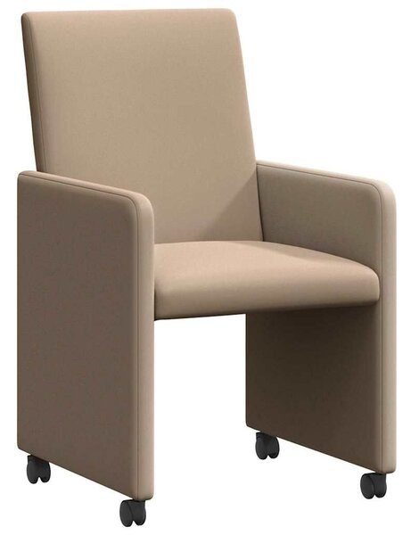 VidaXL Étkező Székek kerekekkel 2 pcs Cappuccino 57 x 66 x 94 cm Műbőr