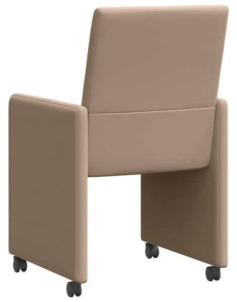 VidaXL Étkező Székek kerekekkel 2 pcs Cappuccino 57 x 66 x 94 cm Műbőr