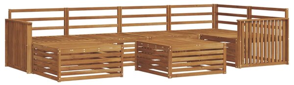 VidaXL Kültéri kanapé szett 7 pcs Természetes Tömör Akácfa