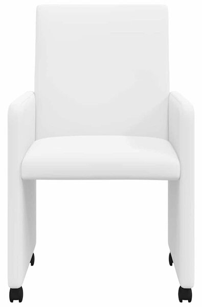 VidaXL Étkező Székek kerekekkel 2 pcs Fehér 57 x 66 x 94 cm Műbőr