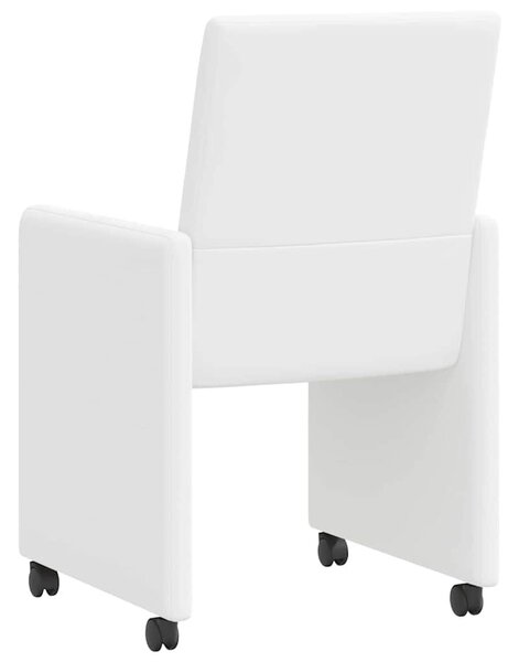 VidaXL Étkező Székek kerekekkel 2 pcs Fehér 57 x 66 x 94 cm Műbőr