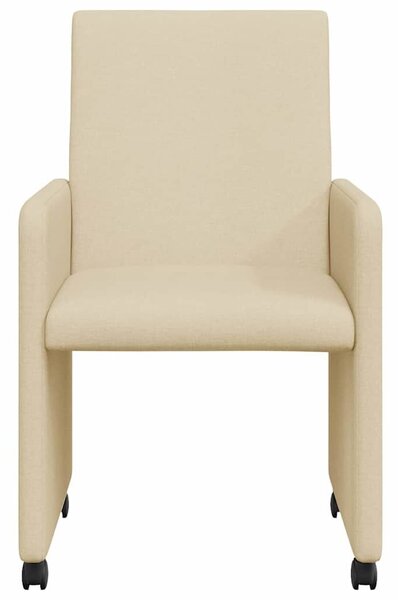 VidaXL Étkező Székek kerekekkel 2 pcs Krém 57 x 66 x 94 cm szövet