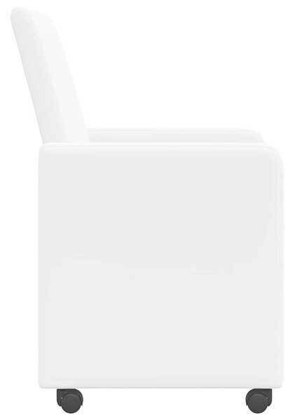 VidaXL Étkező Székek kerekekkel 2 pcs Fehér 57 x 66 x 94 cm Műbőr