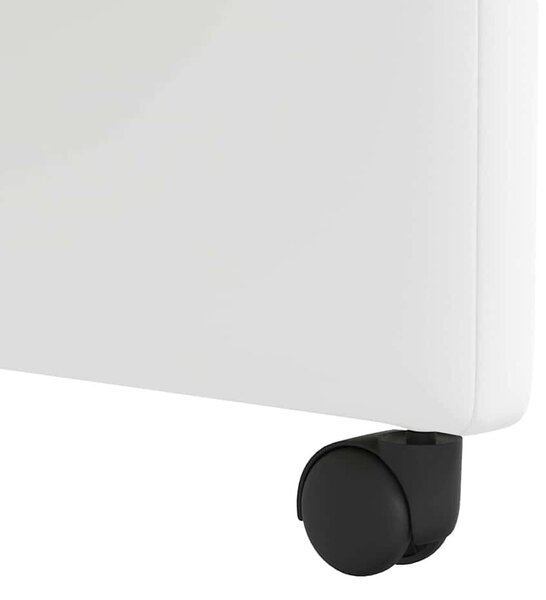 VidaXL Étkező Székek kerekekkel 2 pcs Fehér 57 x 66 x 94 cm Műbőr