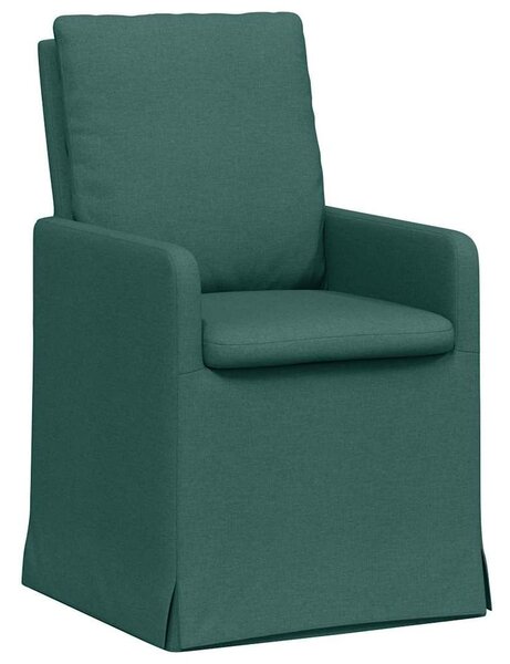 VidaXL Étkező Székek 2 pcs Sötétzöld 57 x 67 x 98 cm szövet