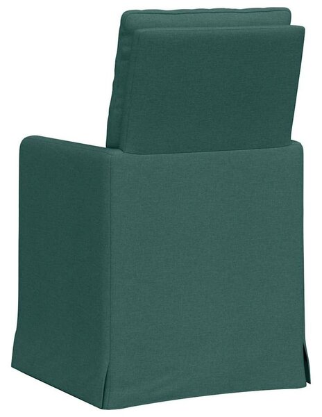 VidaXL Étkező Székek 2 pcs Sötétzöld 57 x 67 x 98 cm szövet