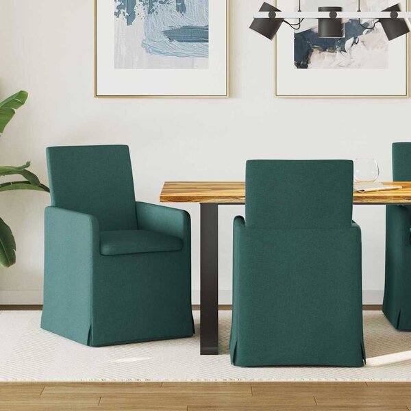 VidaXL Étkező Székek 2 pcs Sötétzöld 57 x 67 x 95 cm szövet