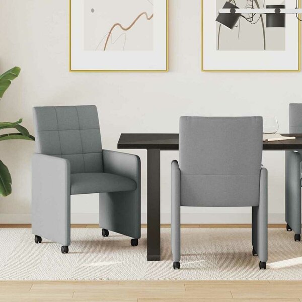 VidaXL Étkező Székek 2 pcs Világosszürke 58 x 65 x 94 cm szövet