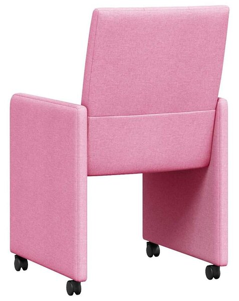 VidaXL Étkező Székek kerekekkel 2 pcs Rózsaszín 58 x 65 x 94 cm szövet