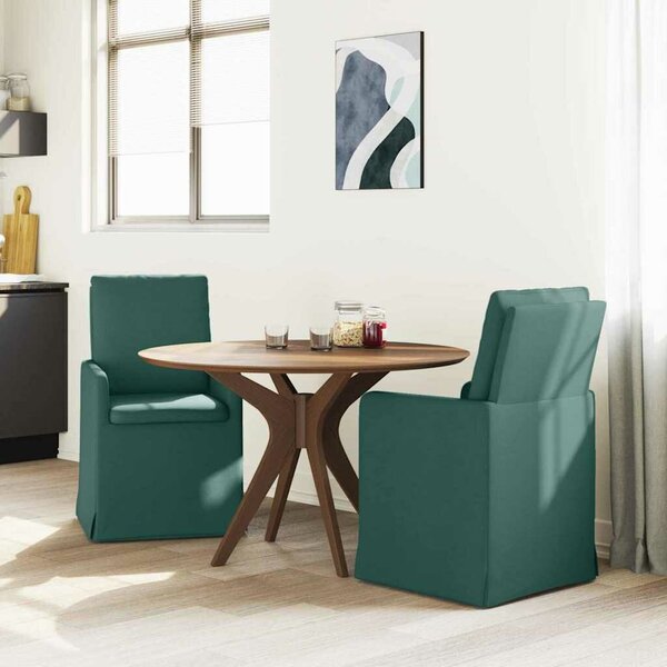 VidaXL Étkező Székek 2 pcs Sötétzöld 57 x 67 x 98 cm szövet