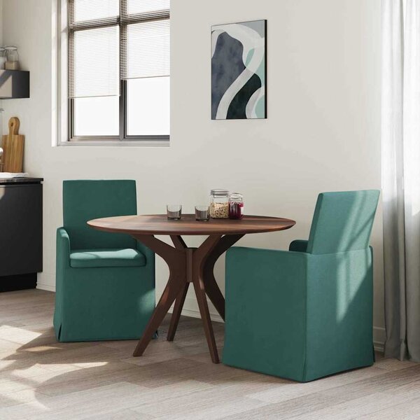 VidaXL Étkező Székek 2 pcs Sötétzöld 57 x 67 x 95 cm szövet
