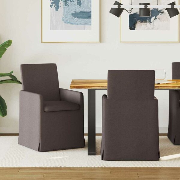 VidaXL Étkező Székek 2 pcs sötétbarna 57 x 67 x 95 cm szövet