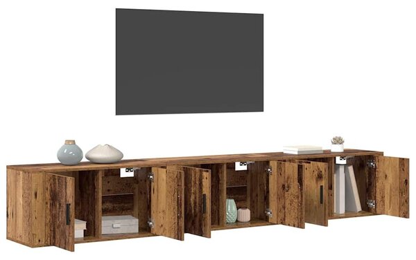 VidaXL Fali TV szekrény szett 3 pcs Öreg fa 80 x 34,5 x 40 cm Faanyag