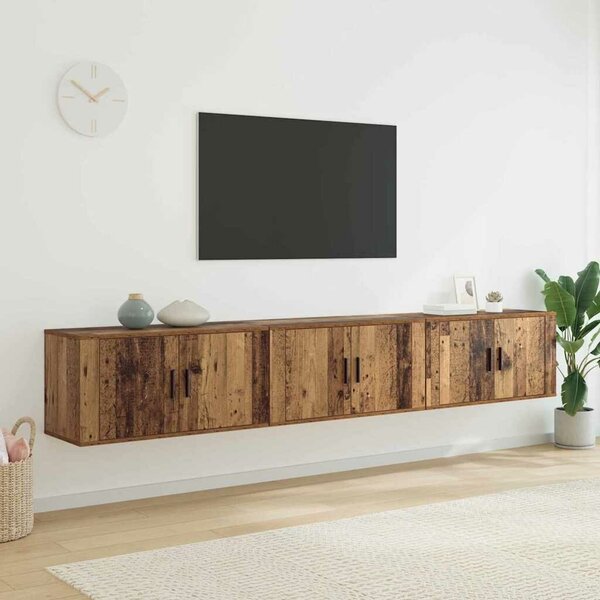 VidaXL Fali TV szekrény szett 3 pcs Öreg fa 80 x 34,5 x 40 cm Faanyag
