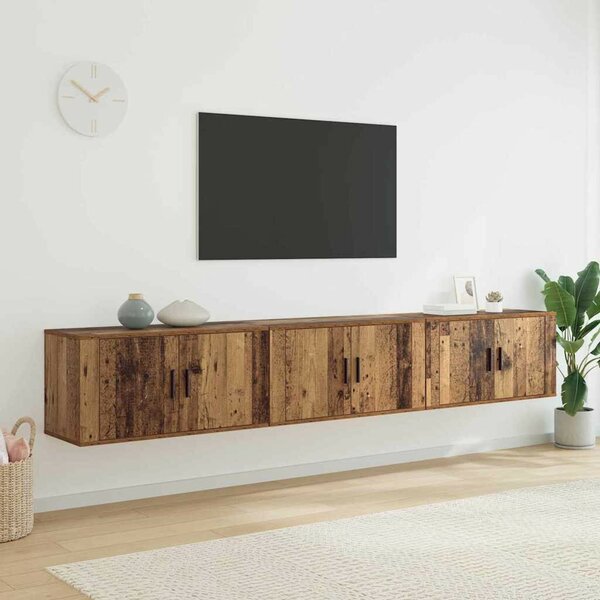 VidaXL Fali TV szekrény szett 3 pcs Öreg fa 80 x 34,5 x 40 cm Faanyag
