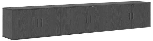 VidaXL Fali TV szekrény szett 3 pcs Fekete tölgy 80 x 34,5 x 40 cm