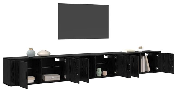 VidaXL Fali TV szekrény szett 3 pcs Fekete tölgy 100 x 34,5 x 40 cm