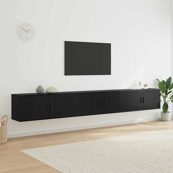 VidaXL Fali TV szekrény szett 3 pcs Fekete tölgy 100 x 34,5 x 40 cm