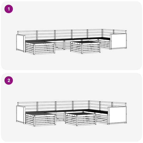 VidaXL Kültéri kanapé szett 8 pcs Természetes