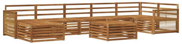 VidaXL Kültéri kanapé szett 8 pcs Természetes