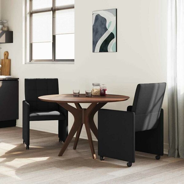 VidaXL Étkező Székek kerekekkel 2 pcs Fekete 58 x 65 x 94 cm szövet