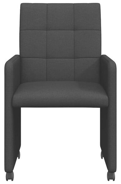 VidaXL Étkező Székek kerekekkel 2 pcs Fekete 58 x 65 x 94 cm szövet