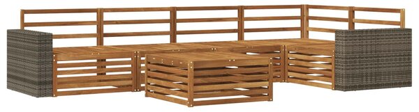 VidaXL Kültéri kanapé szett 6 pcs Természetes 79 x 79 x 37 cm
