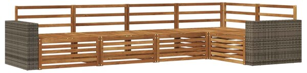 VidaXL Kültéri kanapé szett 5 pcs Természetes 331 x 172,5 x 73 cm