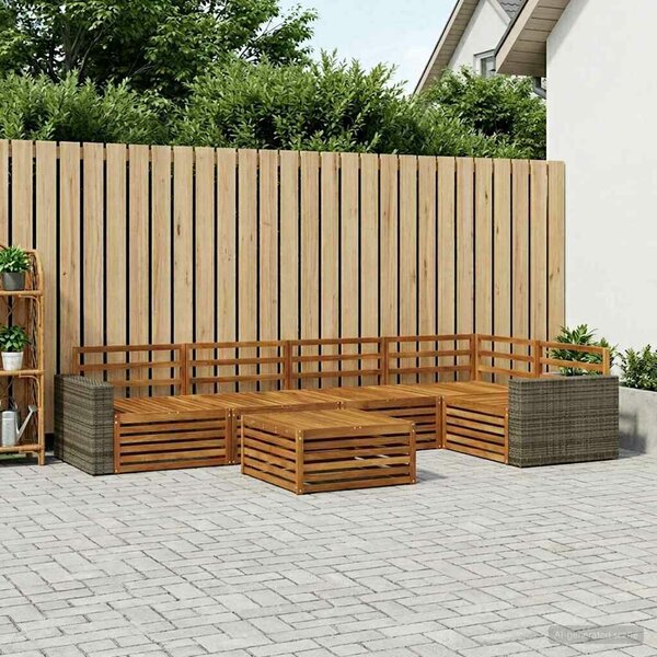VidaXL Kültéri kanapé szett 6 pcs Természetes 79 x 79 x 37 cm
